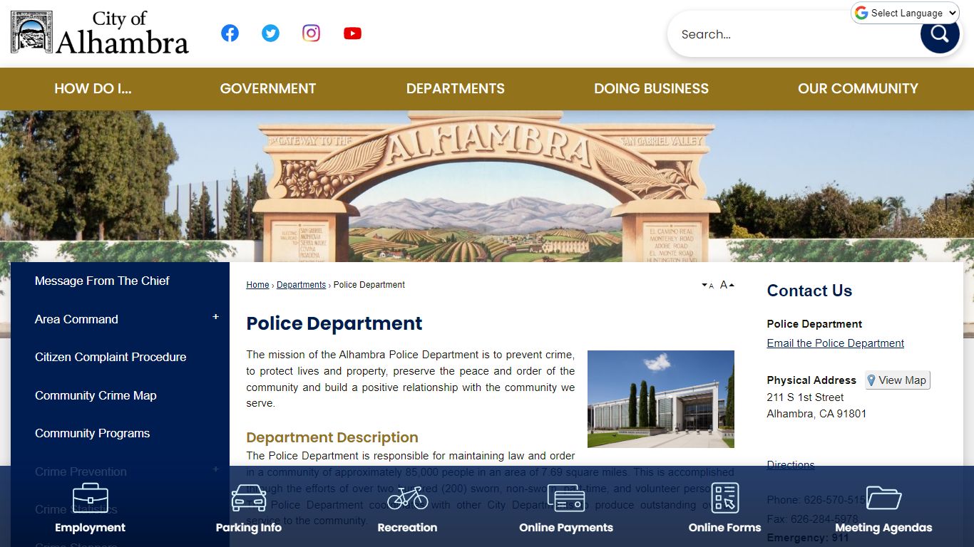 Police Department | Alhambra, CA