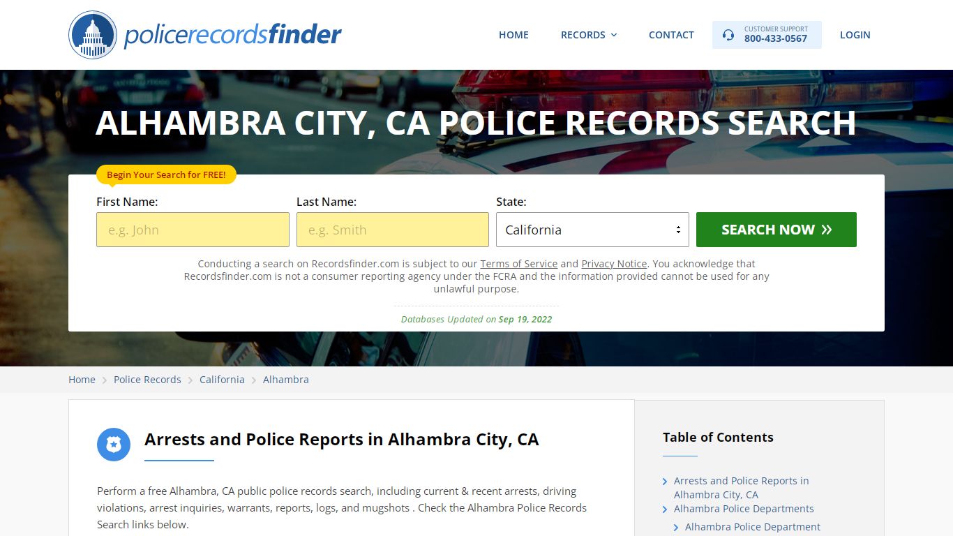 Alhambra, Los Angeles County, CA Police Reports & Police Department Records